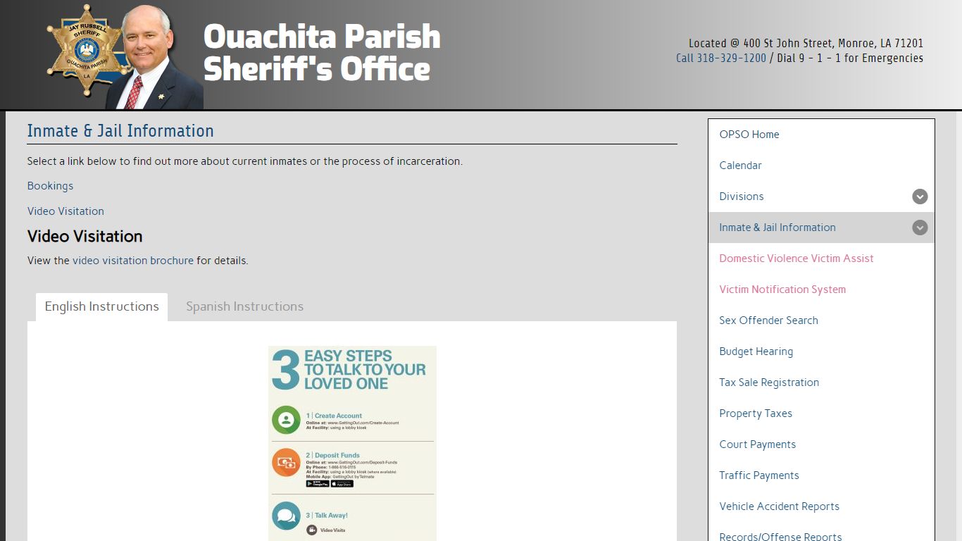 Inmate & Jail Information – Ouachita Parish Sheriff's Office